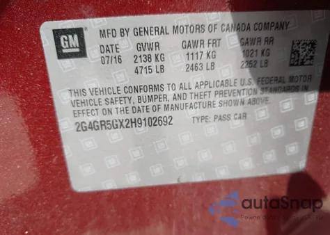 2017 Buick Regal Turbo Premium Ii из США, поврежденный, VIN 2G4GR5GX2H9102692